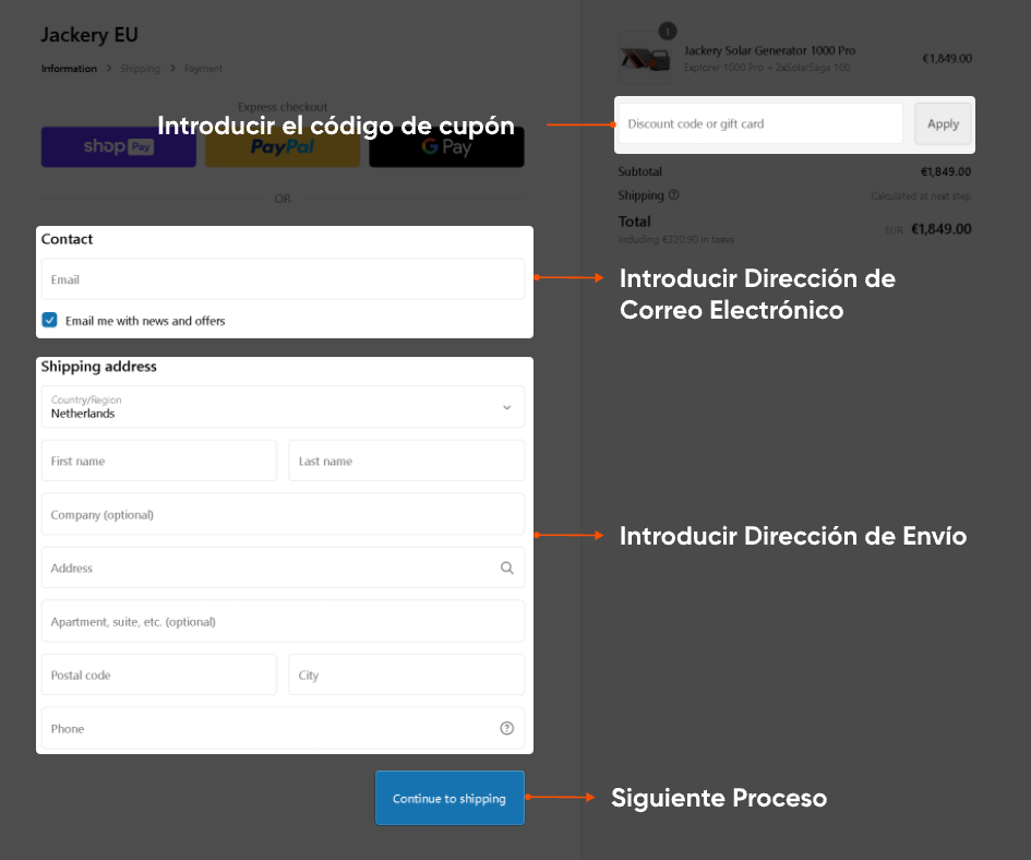 Configuraciones de la información del cliente